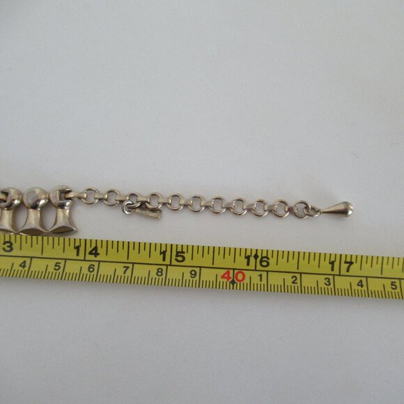 Vintage MONET Gold Tone Tassel Link Choker Necklace Statement Necklace 16" - Picture 9 of 10